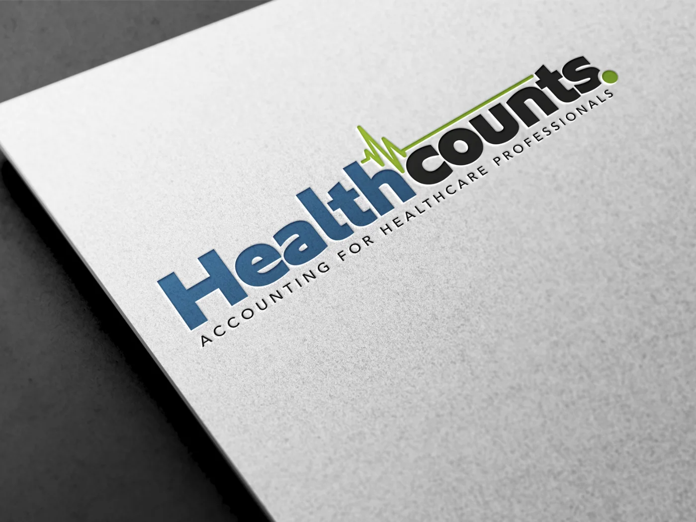 Healthcounts logo on a white piece of paper
