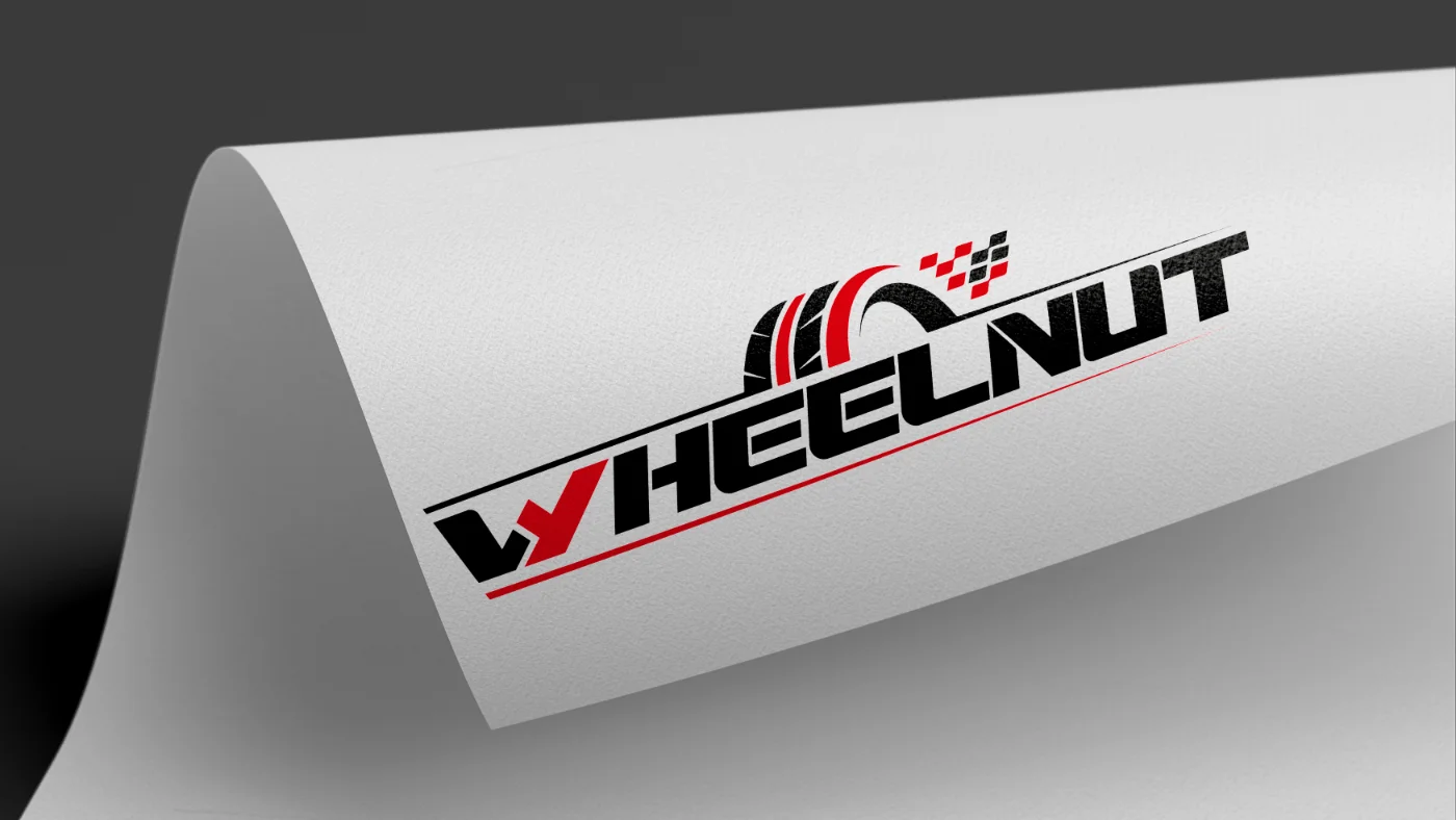 The Wheelnut logo on a roll of white paper