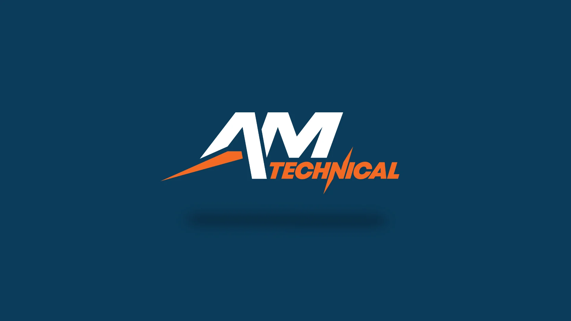 AM Technical logo on blue background